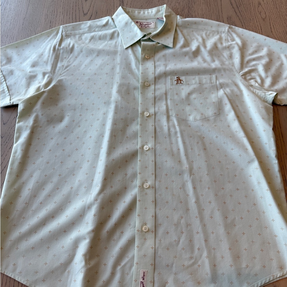 Men’s Original Penguin Green Casual Button Down Shirt Size XL